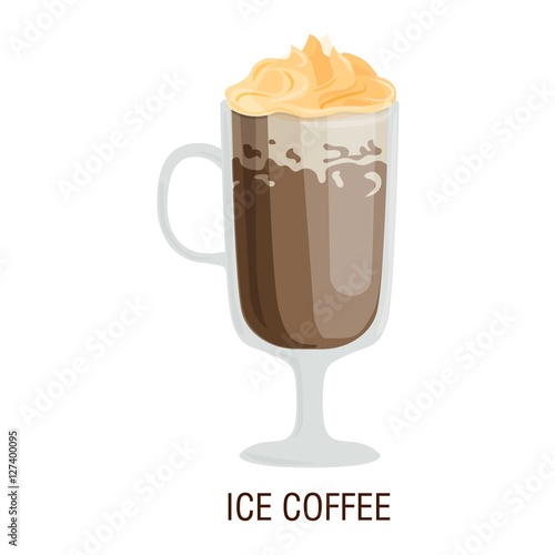Coffee cups different cafe drinks ice
