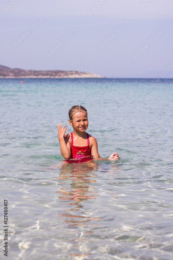 Little Girl Swimming Summer