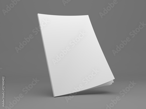 Opening magazine 3D illustration cover mock-up.