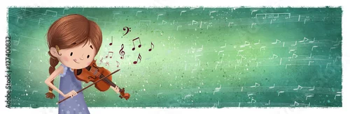 Obraz dziewczyna gra na skrzypcach