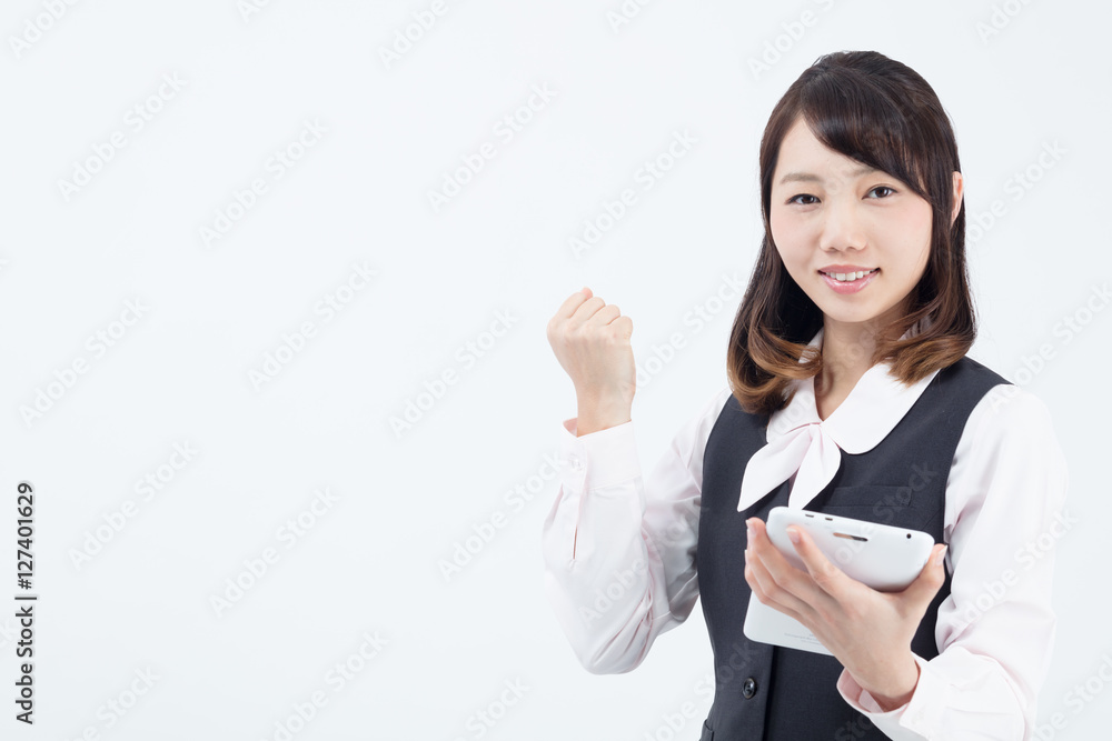 Asian businesswoman on white background Asian businesswoman on white background