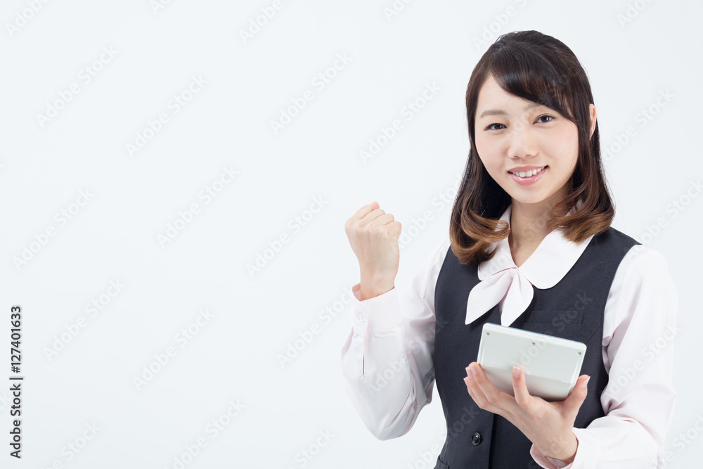 Asian businesswoman on white background Asian businesswoman on white background