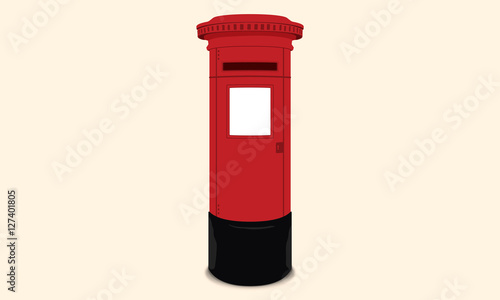 British postbox - Red mail box / England London Illustration photo