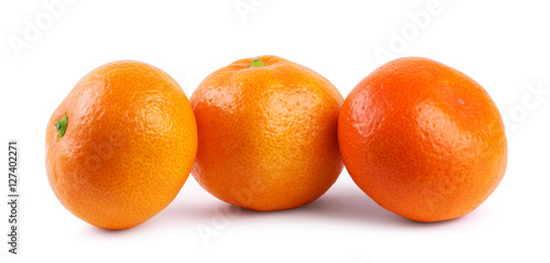 Two tangerines on a white background