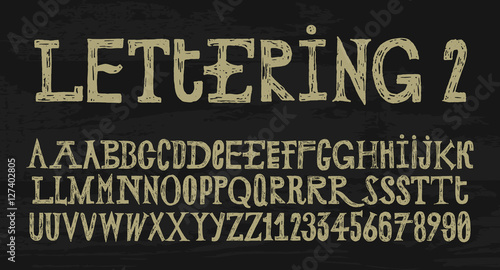 vintage label font. lettering type. grungy alphabet.