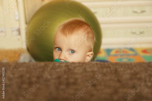 Cute little boy with dummy ...