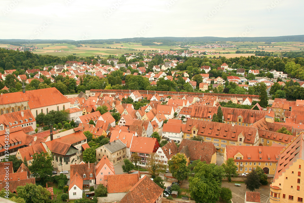 aerial view of Nordlingen, on the romantic road, Bavary, Germany

