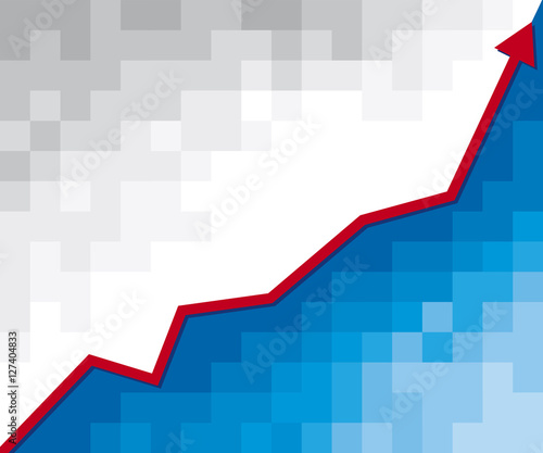 positive business graph with arrow
