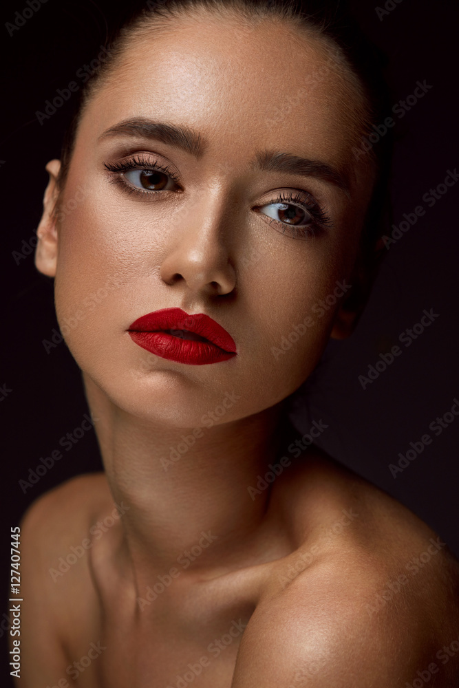 Woman With Beauty Face And Beautiful Makeup. Cosmetics Concept Woman With Beauty Face And Beautiful Makeup. Cosmetics Concept