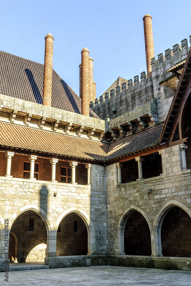 sight of the interior of the palace of the dukes of Braganza of Guimaraes's town, Portugal