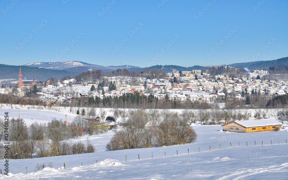 der bekannte Urlaubs-und Wintersportort Zwiesel im Bayerischen Wald,Niederbayern,Deutschland