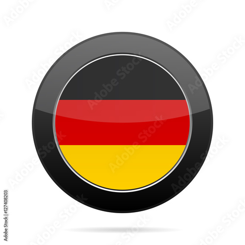 Free Download Flag of Germany. Shiny black round button. - GFXLoad