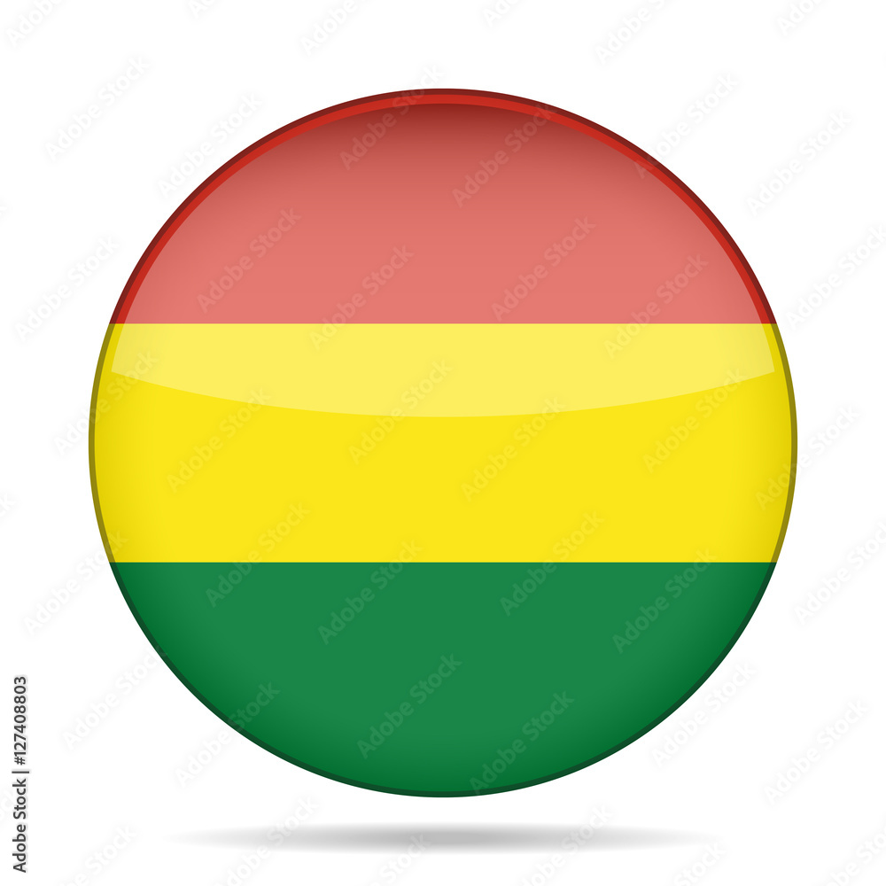 Flag of Bolivia. Shiny round button. Flag of Bolivia. Shiny round button.
