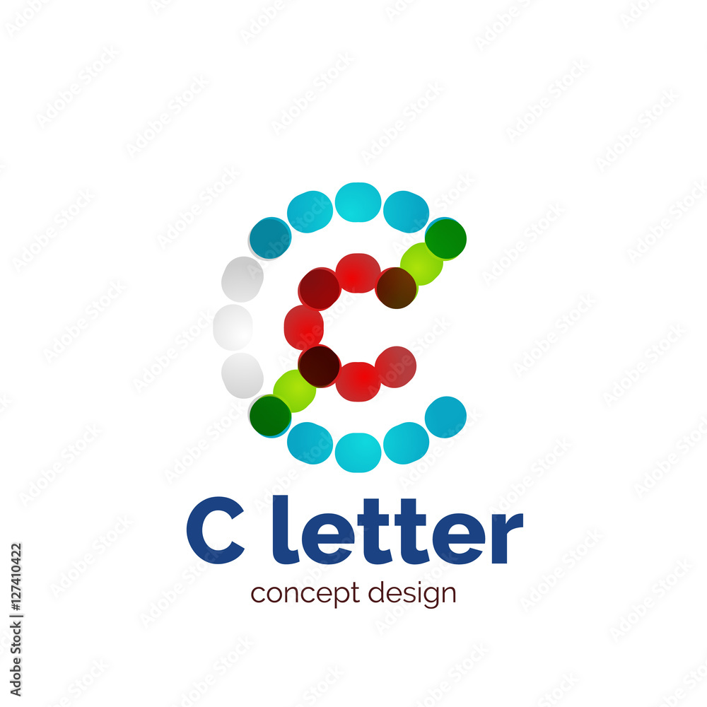 Vector modern minimalistic dotted letter concept logo