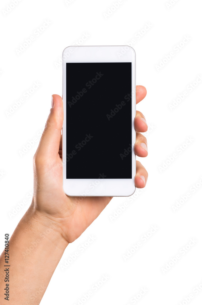 Hand showing smartphone Hand showing smartphone
