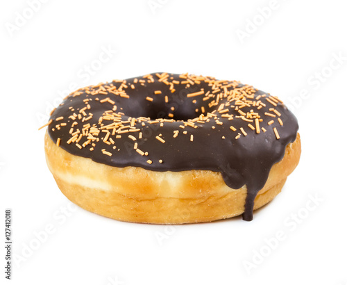 Donut with chocolate icing and sprinkles