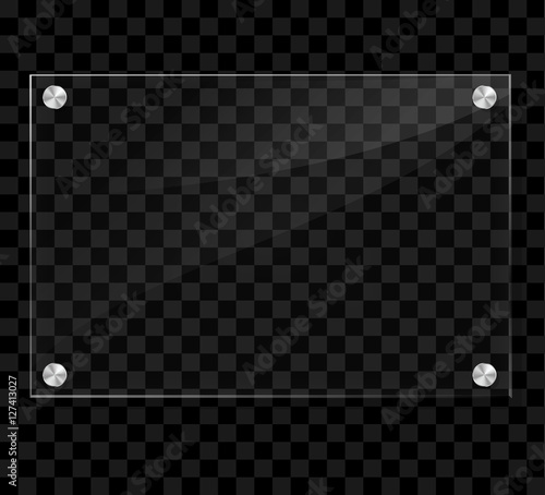 transparent plate on checkered background