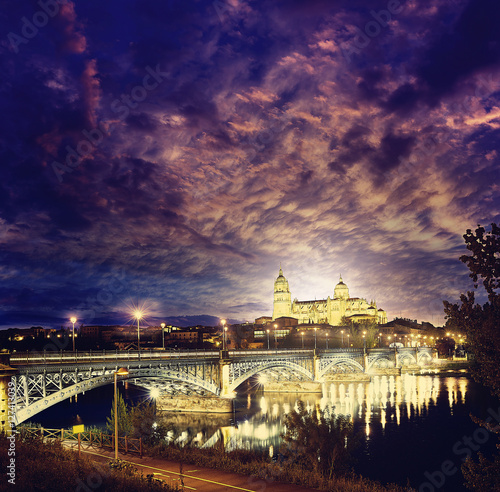 Salamanca sunset in Enrique Estevan bridge photo