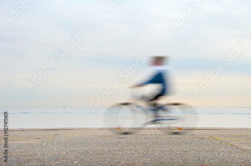 Bicyclist, motion blur
