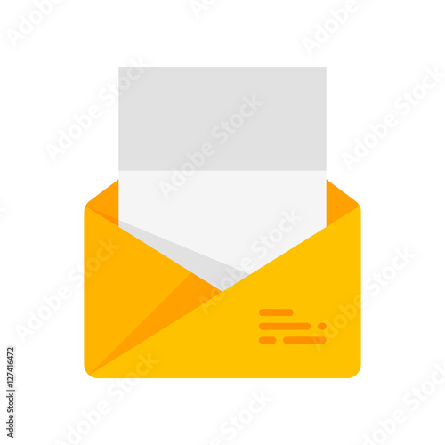 The envelope with the letter. Vector icon.