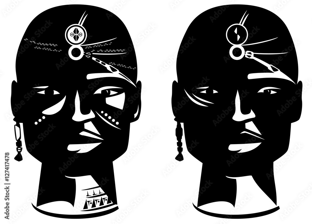 african warrior black and white vector design Stock Vector | Adobe Stock
