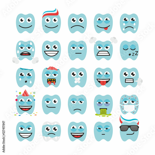 teeth with different emotions