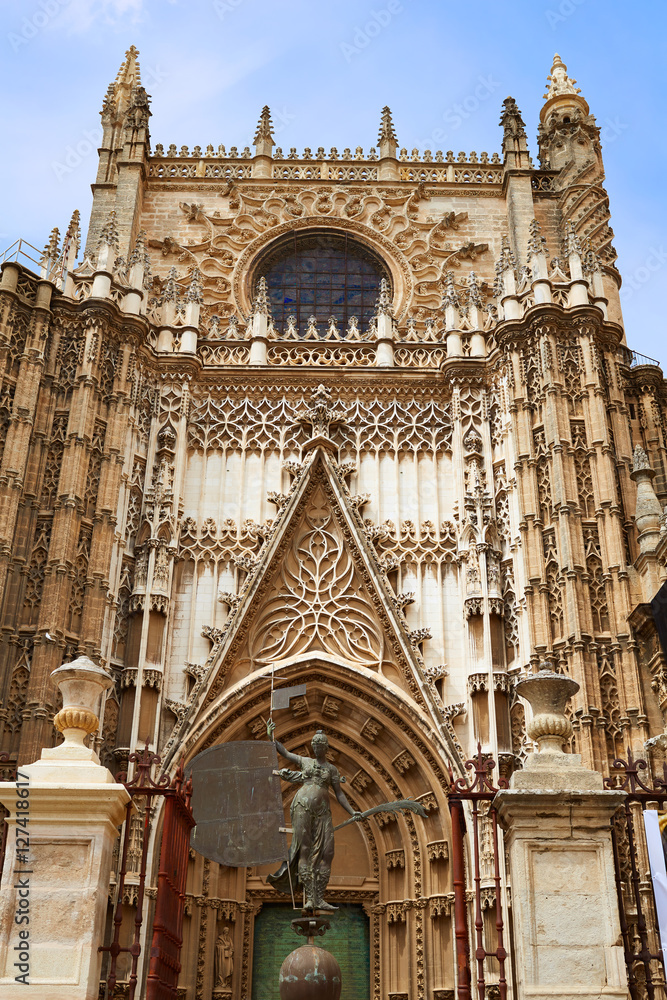 Seville cathedral Saint Christopher door Spain