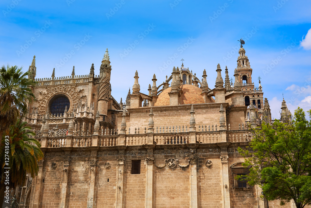 Seville cathedral facade of Sevilla Andalusia