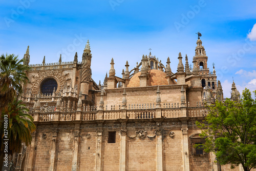 Seville cathedral facade of Sevilla Andalusia