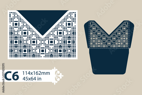 Template congratulatory envelope with carved openwork pattern