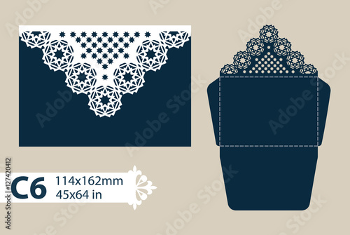 Template congratulatory envelope with carved openwork pattern