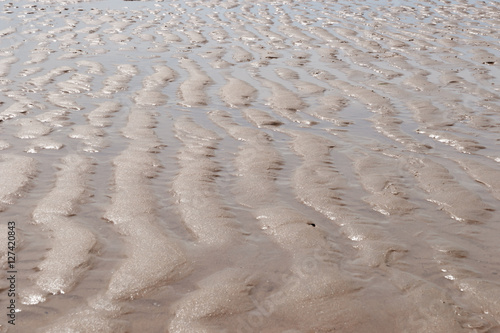 Sand pattern at the beach at low tide