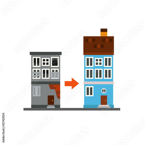 Renovation of old house icon