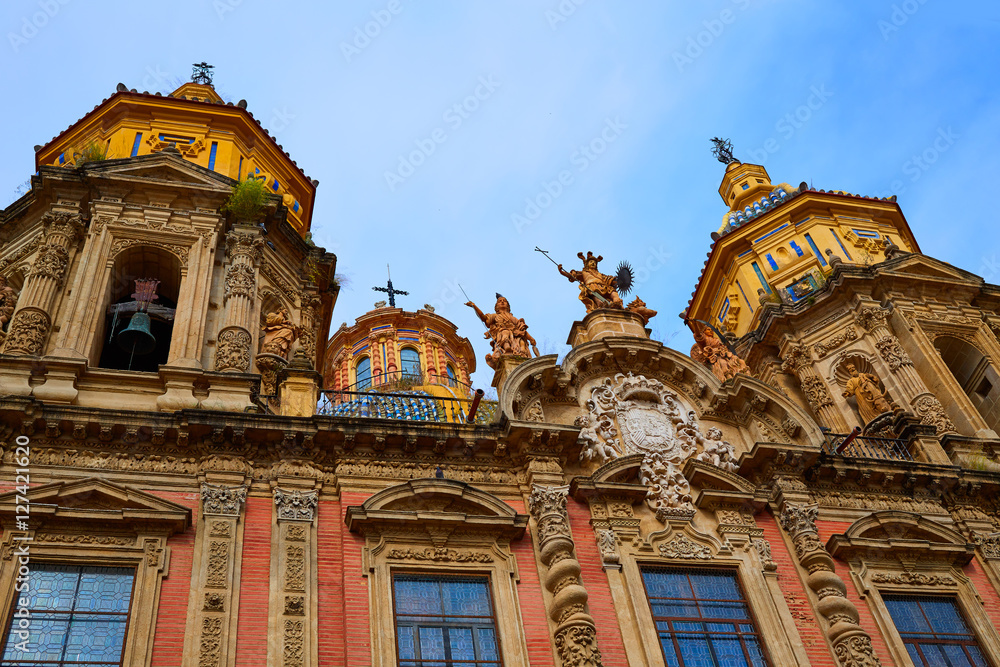 San Luis church facade in Seville of Spain San Luis church facade in Seville of Spain