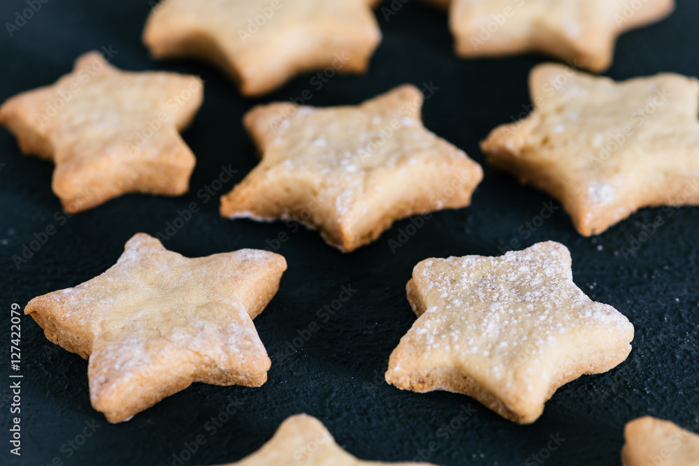 Star shaped cookies pattern on the table