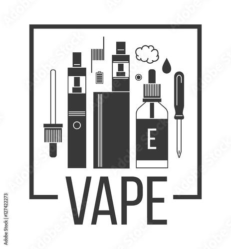 Vape icons set, electronic cigarette