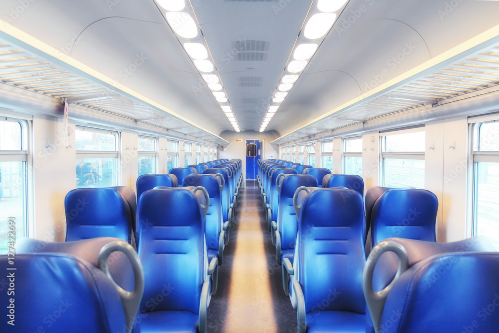 Empty railway carriage. Interior of an Italian railway carriage. No people. Empty railway carriage. Interior of an Italian railway carriage. No people.