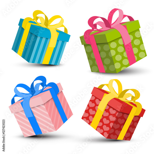 Gift Boxes Set Vector