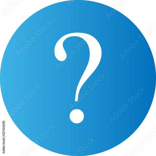 question flat icon blue