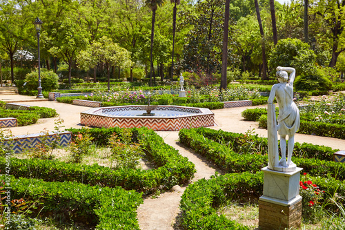 seville maria luisa park gardens spain photo