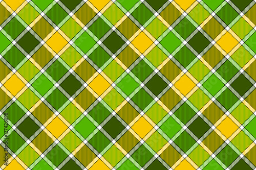 Green yellow spring diagonal check seamless pattern