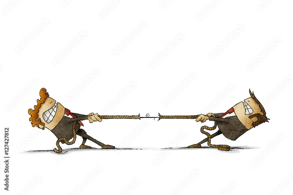 two people pulling rope Stock Illustration | Adobe Stock