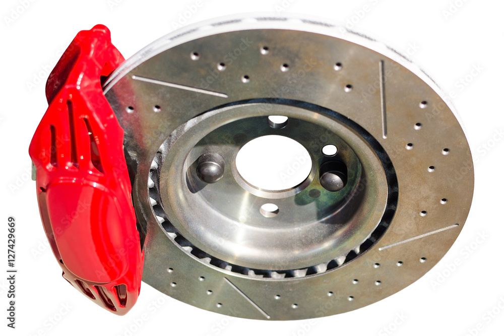 Assembled auto disc brakes red caliper with pads Assembled auto disc brakes red caliper with pads