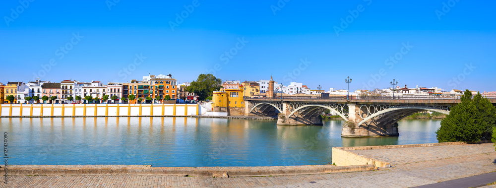 Fototapeta premium Triana barrio of Seville panoramic Andalusia