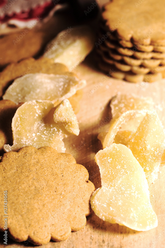 gingerbread cookies and candied ginger gingerbread cookies and candied ginger