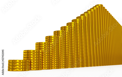 golden coins stairs photo