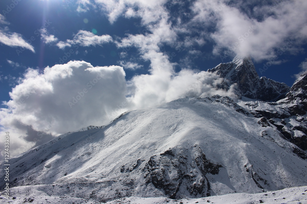 Trekking to Everest, near Lobuche vilalge Trekking to Everest, near Lobuche vilalge