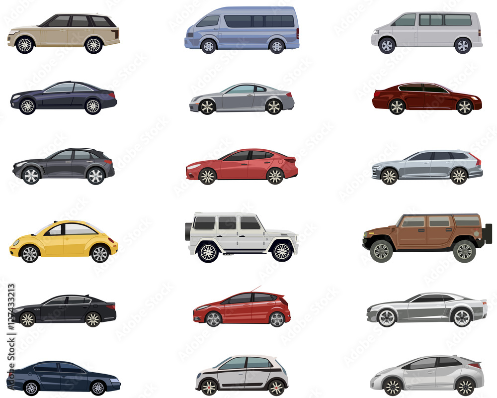 Set of vector car Set of vector car