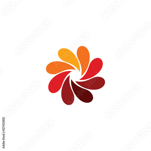 Fotografie, Obraz Isolated abstract red flower logo