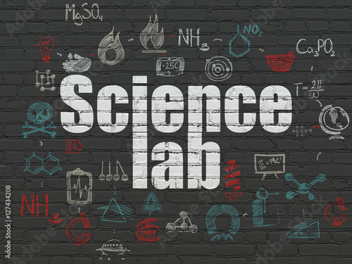 Science concept: Science Lab on wall background